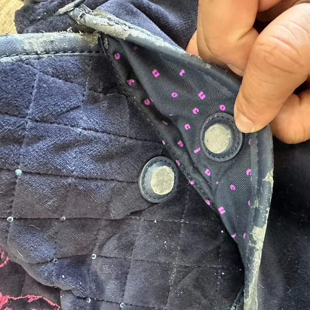 Juicy Couture Pink Scottie Hobo NWT Navy Blue Velour  Embroidered